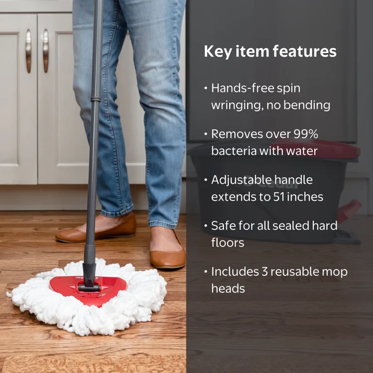 O-Cedar EasyWring Microfiber Spin Mop & Bucket System with Extra