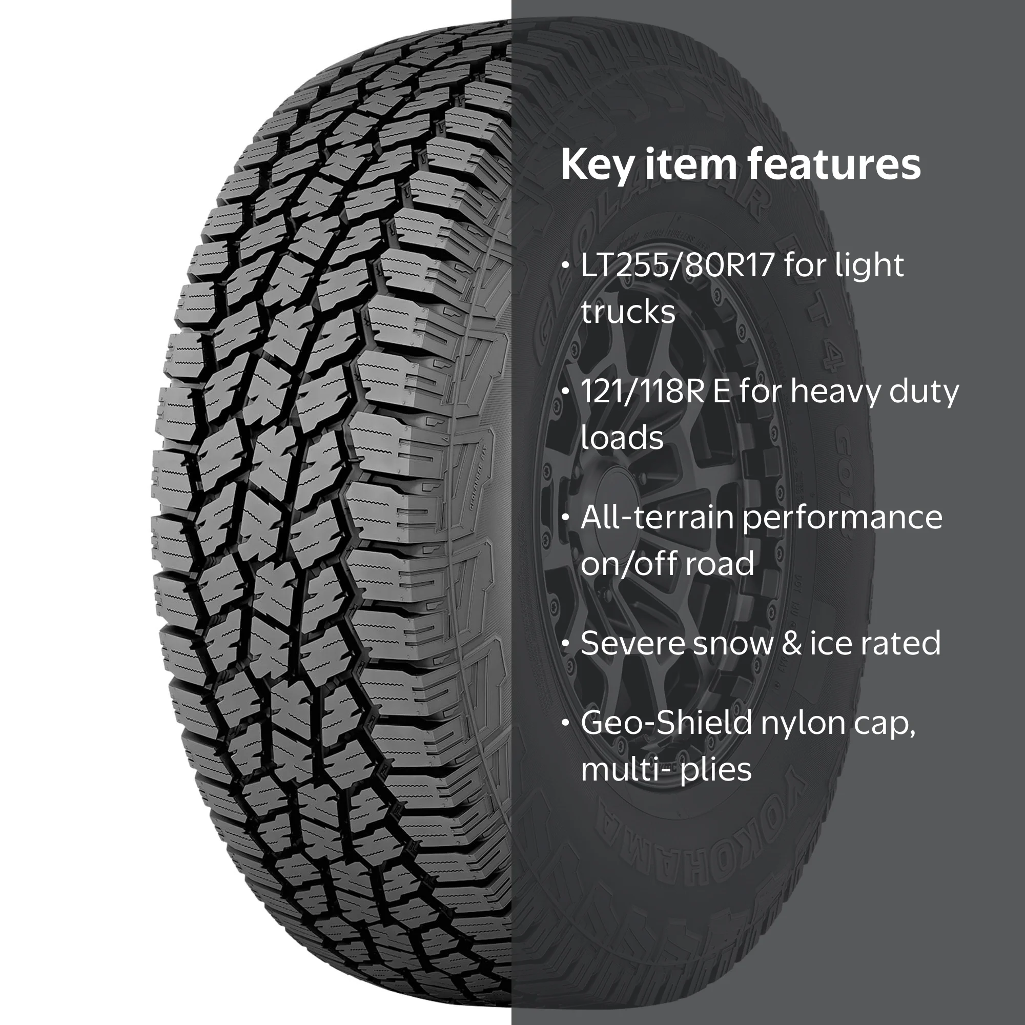 Free Shipping! Yokohama All Terrain LT255/80R17 121/118R E