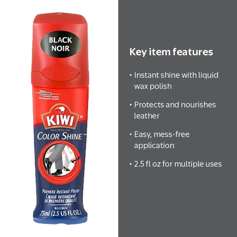 Kiwi Blue Color Shine, 2.5 Fluid Ounce - Instant Leather Polish