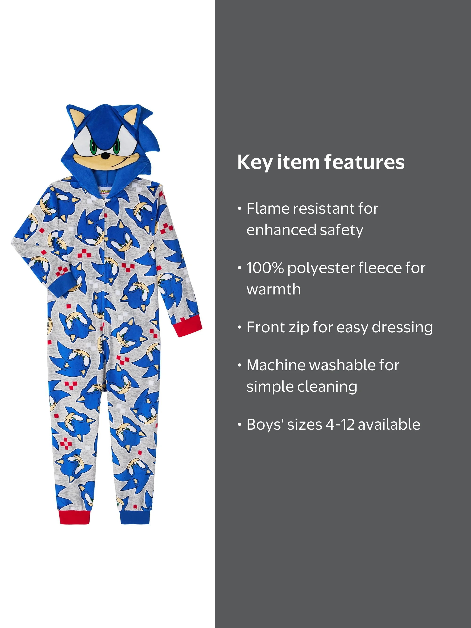 boys' sonic the hedgehog snowboard blanket sleeper union suit OppoSuits BOYS Onesie, Blue, Small The Sonic The Hedgehog Onesie for kids combines the best of both worlds Sonic The Hedgehog Kids Onesie