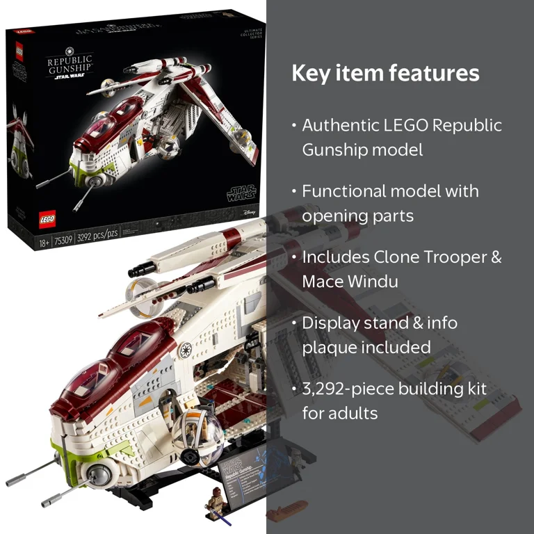LEGO Star Wars Republic Gunship 75309 UCS Building Kit 3,292 Pcs