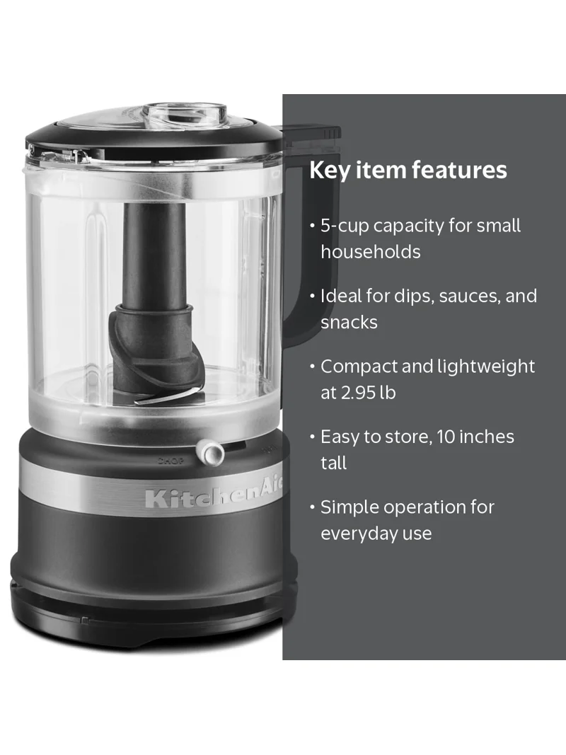 KitchenAid, Food Chopper, KFC0516, Black Matte, 5 Cup Capacity