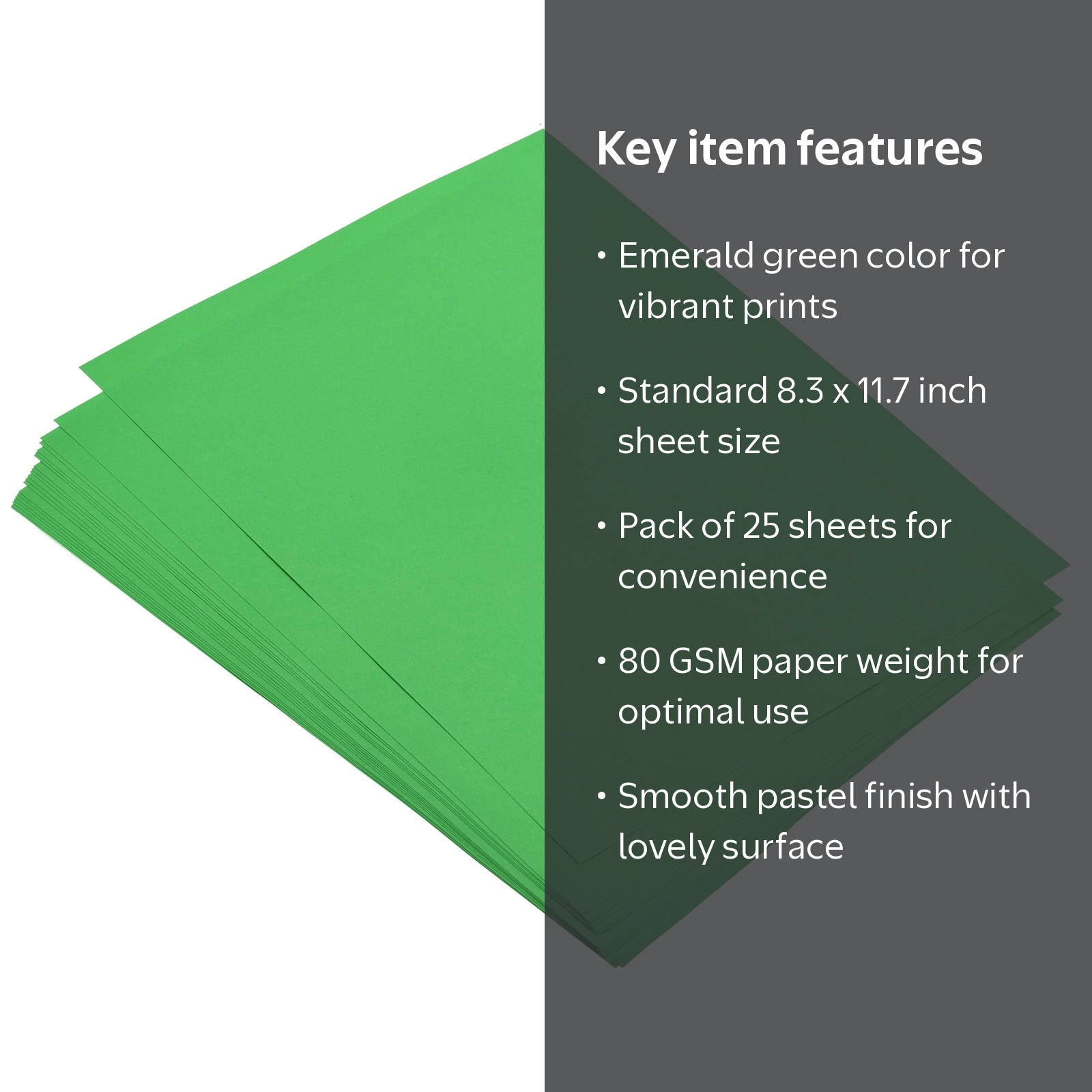 Uxcell 8.5x11 Inch Colored Copy Paper, Emerald Green, Standard