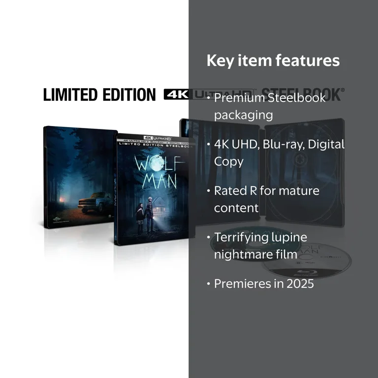Universal, Wolf Man 2025 Steelbook, 4K Ultra HD Blu-ray Digital
