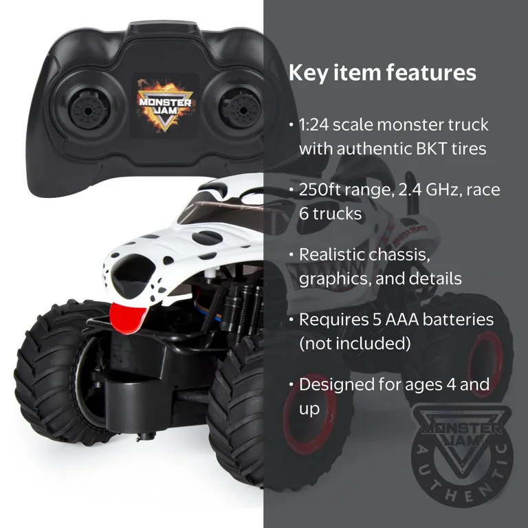 Monster Jam, 1:24 Scale Monster Mutt Dalmatian Remote Control