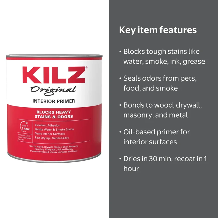 KILZ Original Water-based, Interior White Primer, Oil-Based, 1
