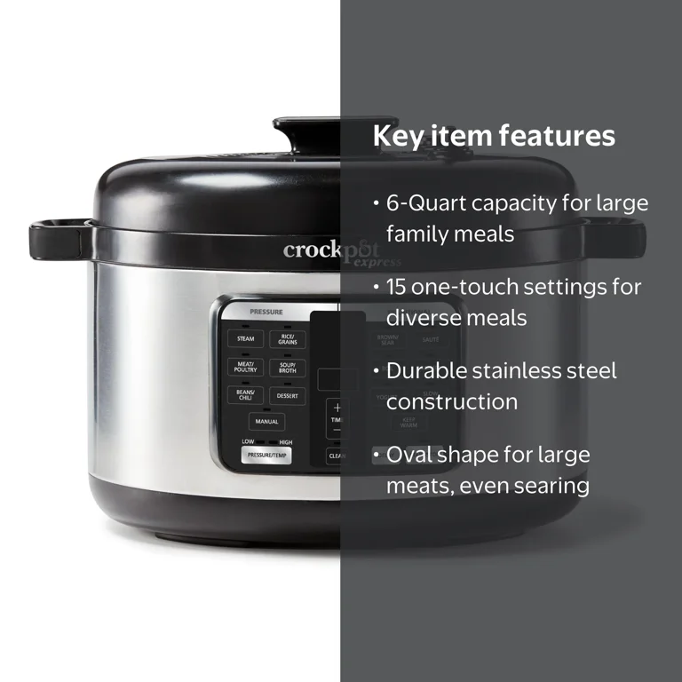 Crockpot Express 6-Qt Multi-Use Slow Fast Combo Oval Max Pressure