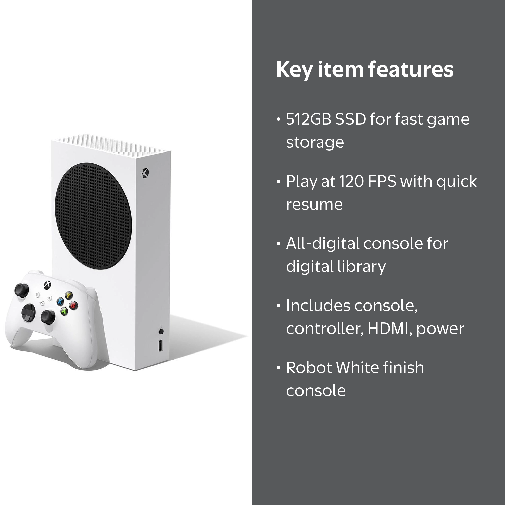 XBOX, All Digital Gaming Console, 512GB SSD, White - Walmart.com