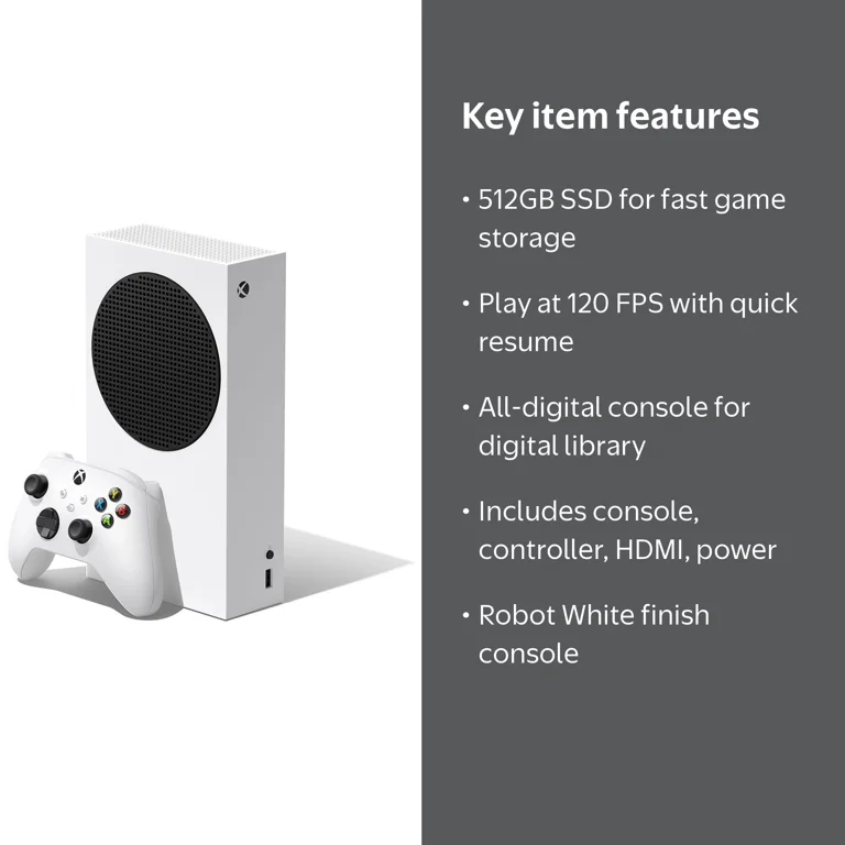 XBOX, All Digital Gaming Console, 512GB SSD, White - Walmart.com