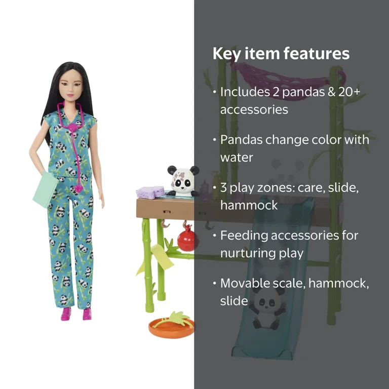 Barbie Cutie Reveal Coffret Poupée Panda avec 10 Surprises, Jouet pour Enfant, HHG22