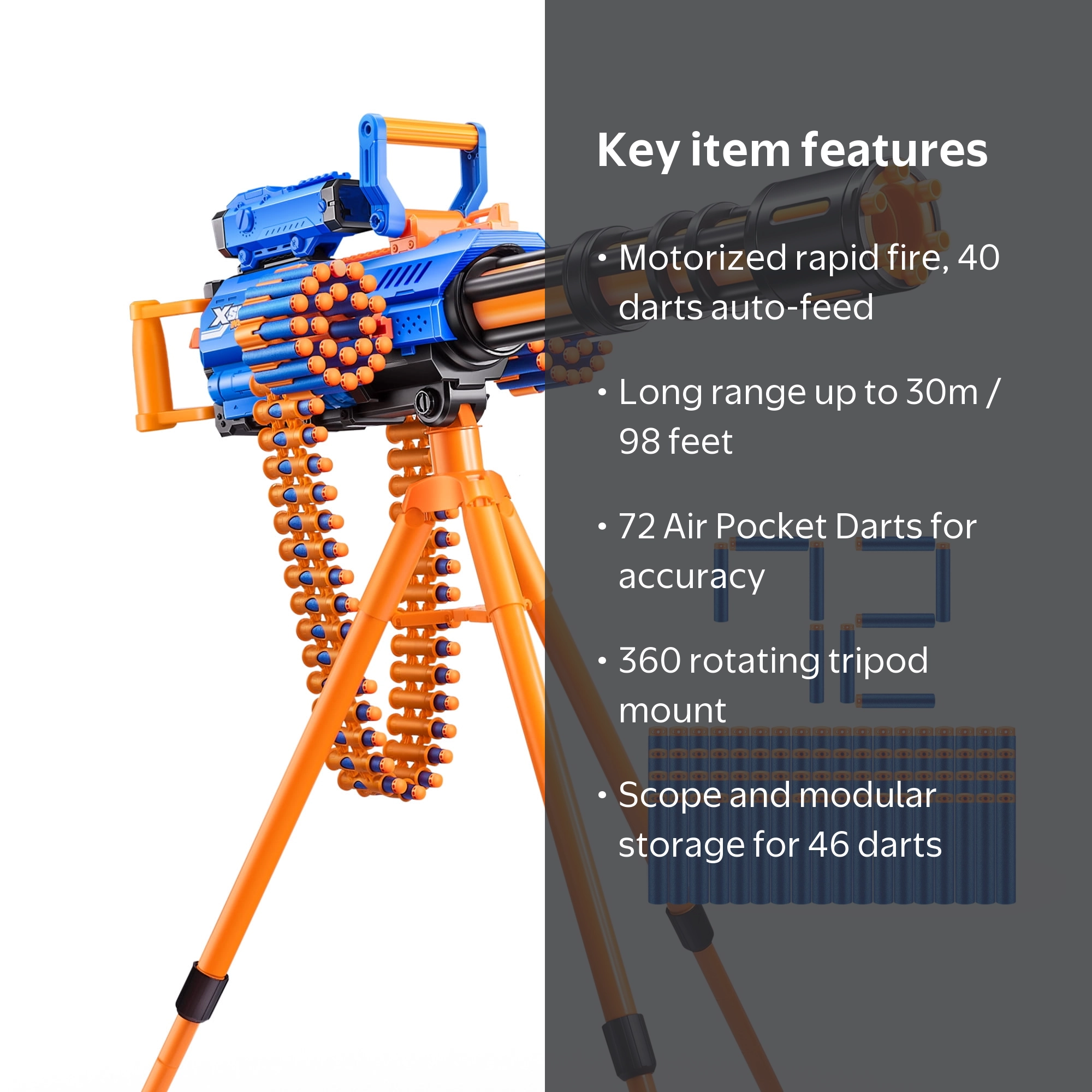 XSHOT, Insanity Motorized Rage Fire, 72 Darts, Outdoor Blaster