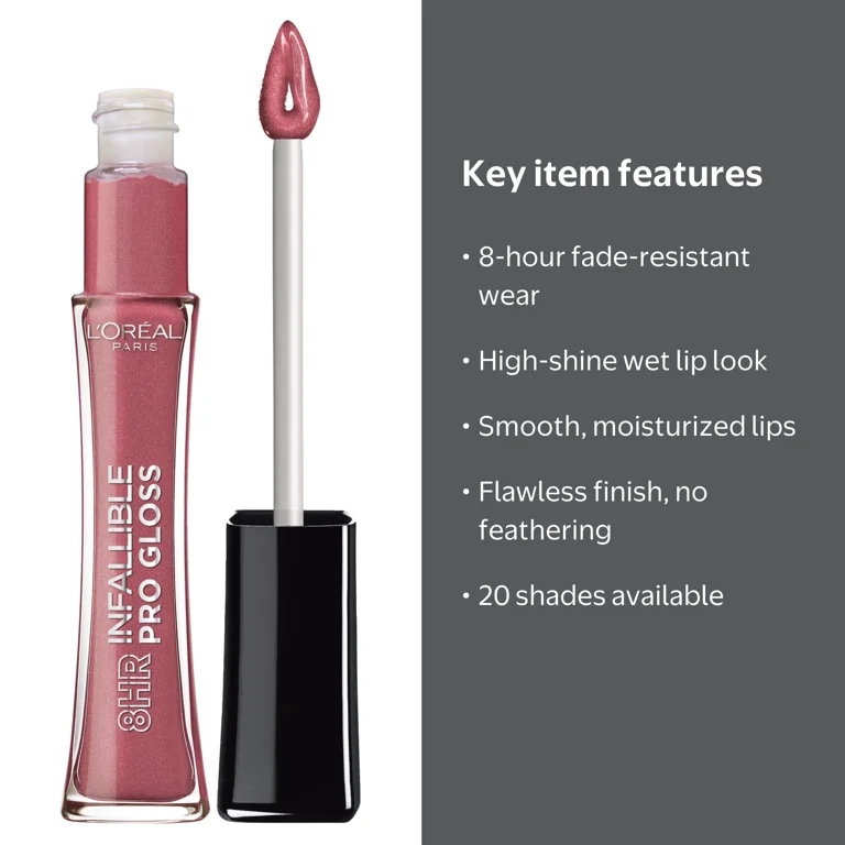 buy n.y.c freeze mauve lip gloss 8hr L'Oreal Paris Infallible 8 Hour Modern Hydrating Long-Lasting Shine feel hydrated L'Oreal Paris Infallible 8 HR