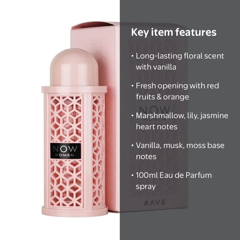 香水(女性用) RAVE NOW WOMEN 100ml Lattafa Rave Now Pink Eau de Parfum, 3.4 oz, Women's Vanilla
