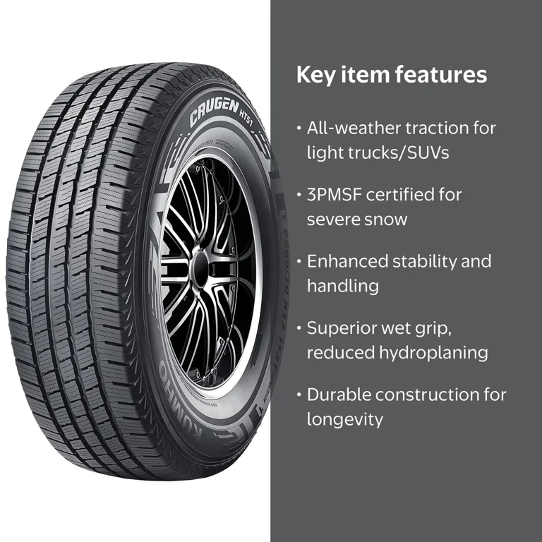Kumho Crugen HT51 All-Season Light Truck Tire, 245/55R19 103T