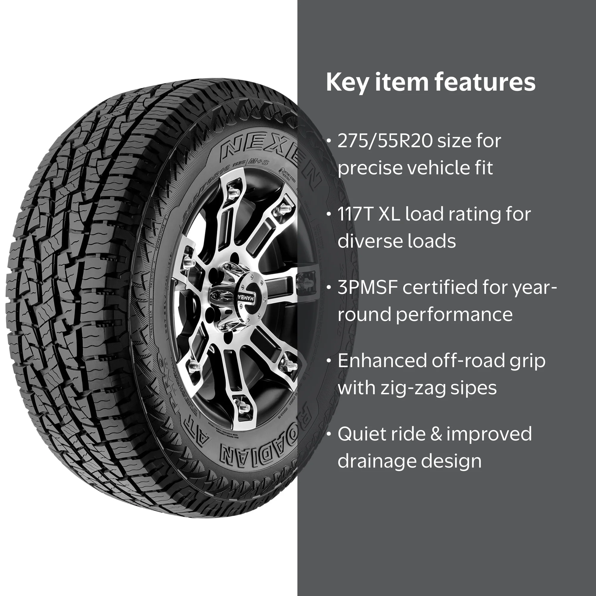 Nexen Roadian AT Pro RA8 All-Terrain Tire 275/55R20 117T XL for