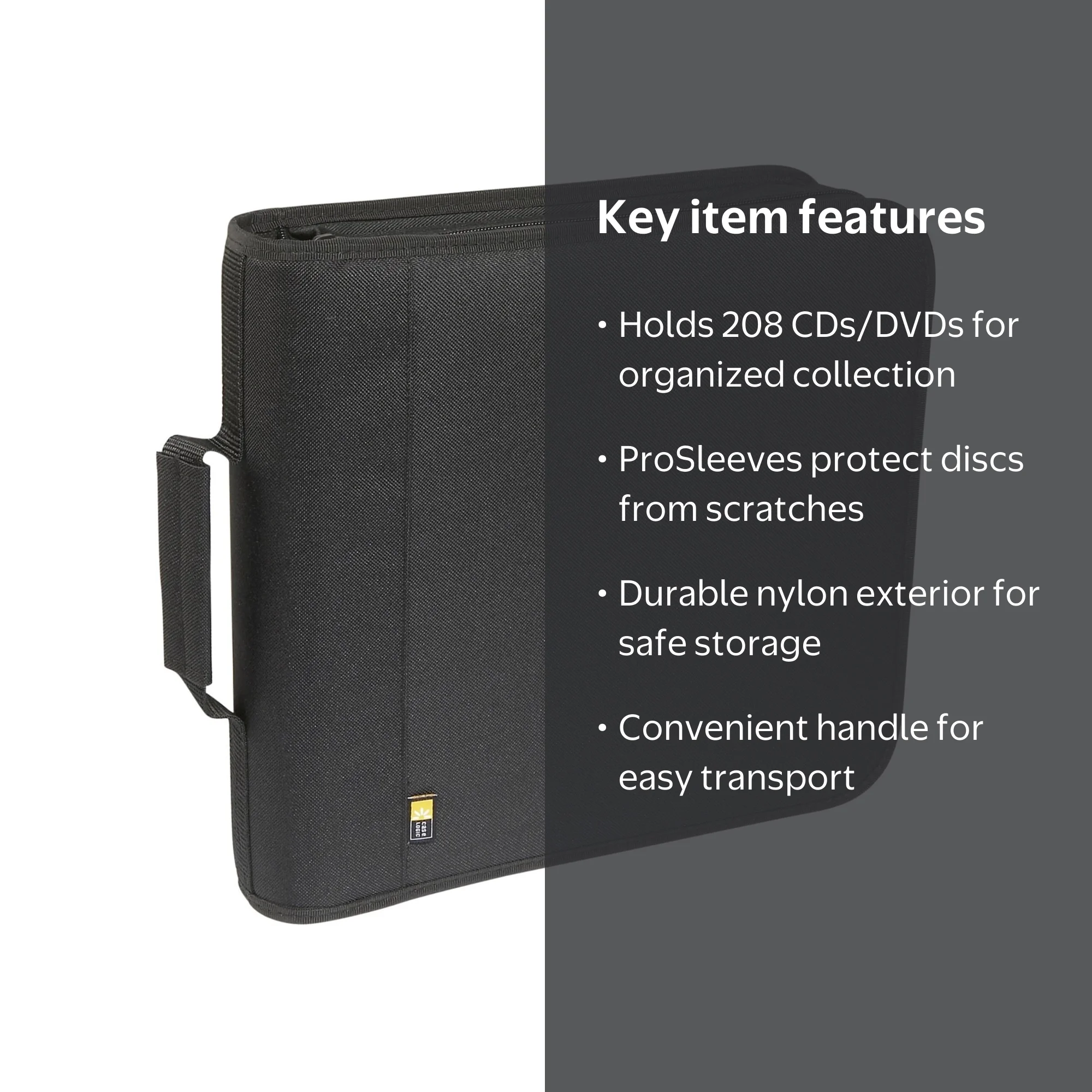 Case Logic 208 Capacity CD/DVD Wallet, Nylon Sleeve Storage Holder