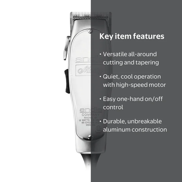 Andis, Hair Clipper, Adjustable Blade, 1.38 inch, Silver - Walmart.com