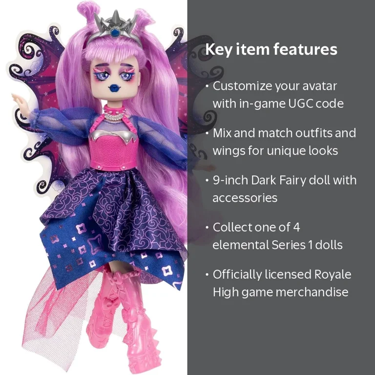 Jazwares Royale High Avrilla Doll, Fairy Journal, Comb, Wings