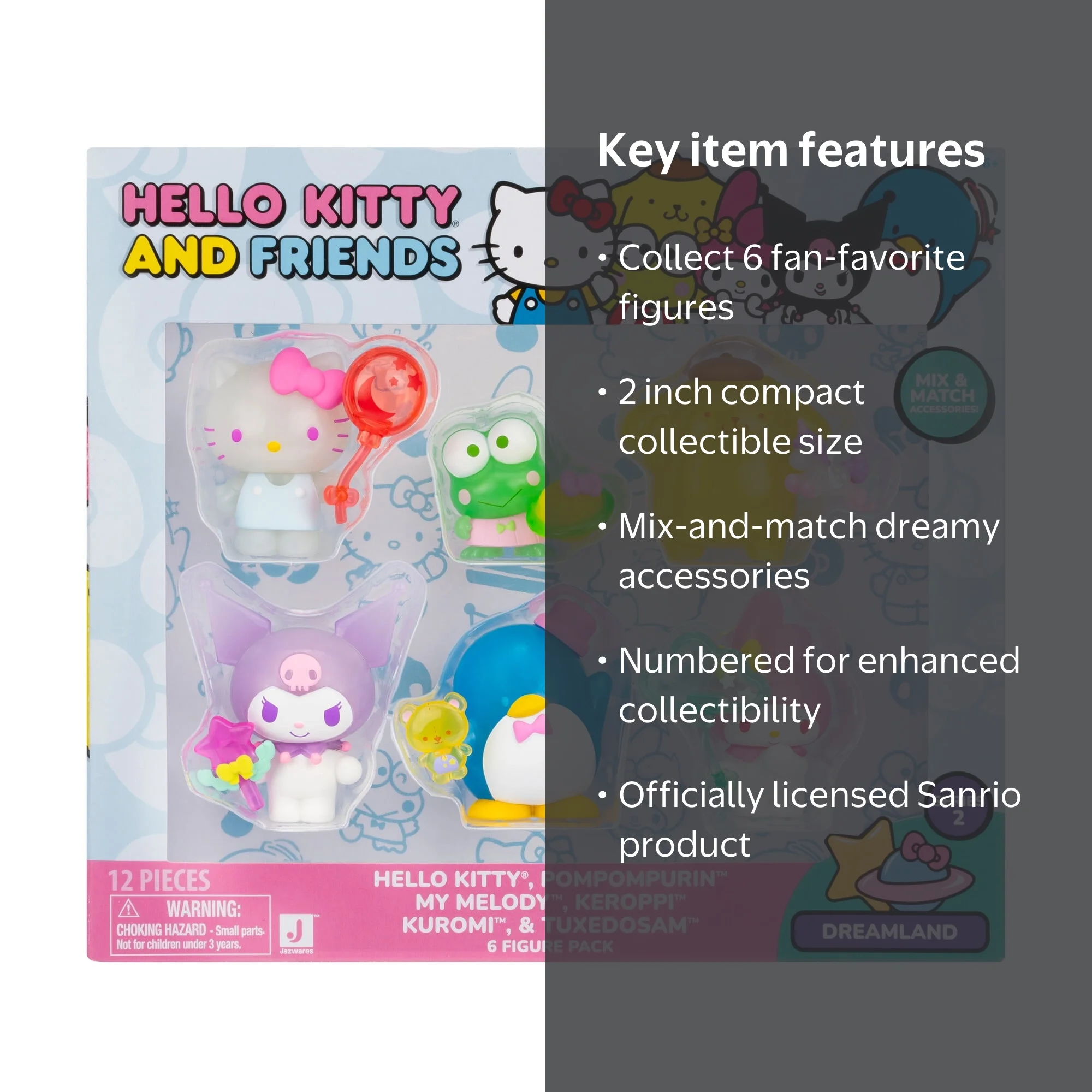 Hello Kitty and Friends Dreamland, 2 inch Figure 6-Pack