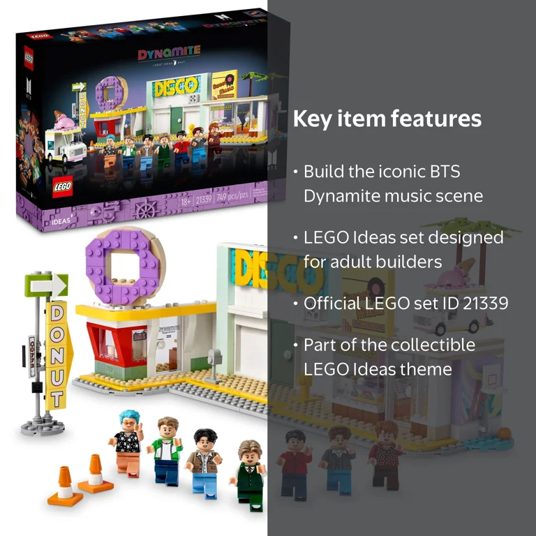 LEGO, Set, 21339, BTS Dynamite Minifigure Model Kit for Adults