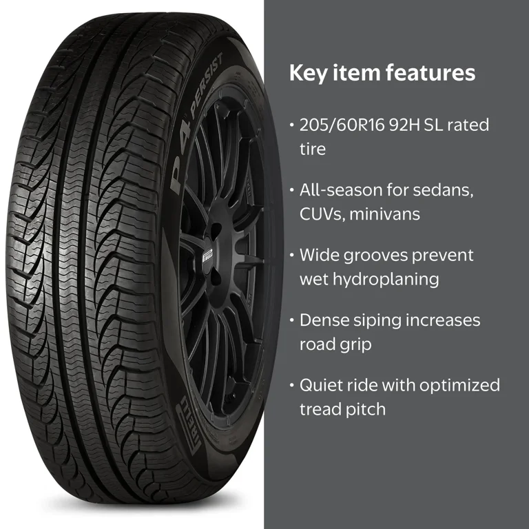 リル☆PIRELLI☆スタッドレスタイヤ205/60/R16 Pirelli P4 Persist AS Plus 205/60R16 92H All-Season Passenger Tire
