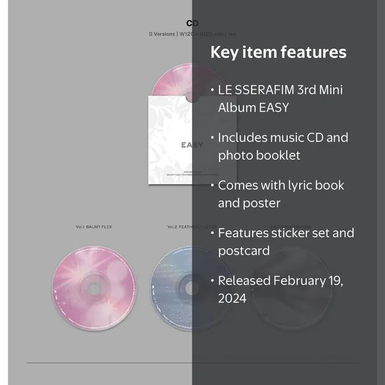 LE SSERAFIM - Easy (Vol.1 Version) CD - Walmart.com