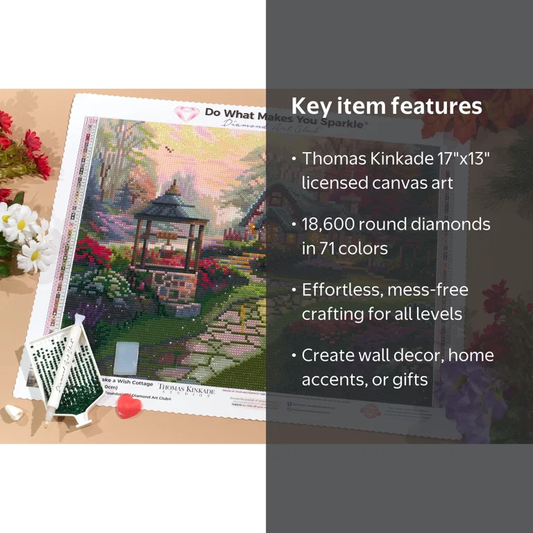 DIAMOND ART CLUB® Make a Wish Cottage Diamond Painting Kit, Round