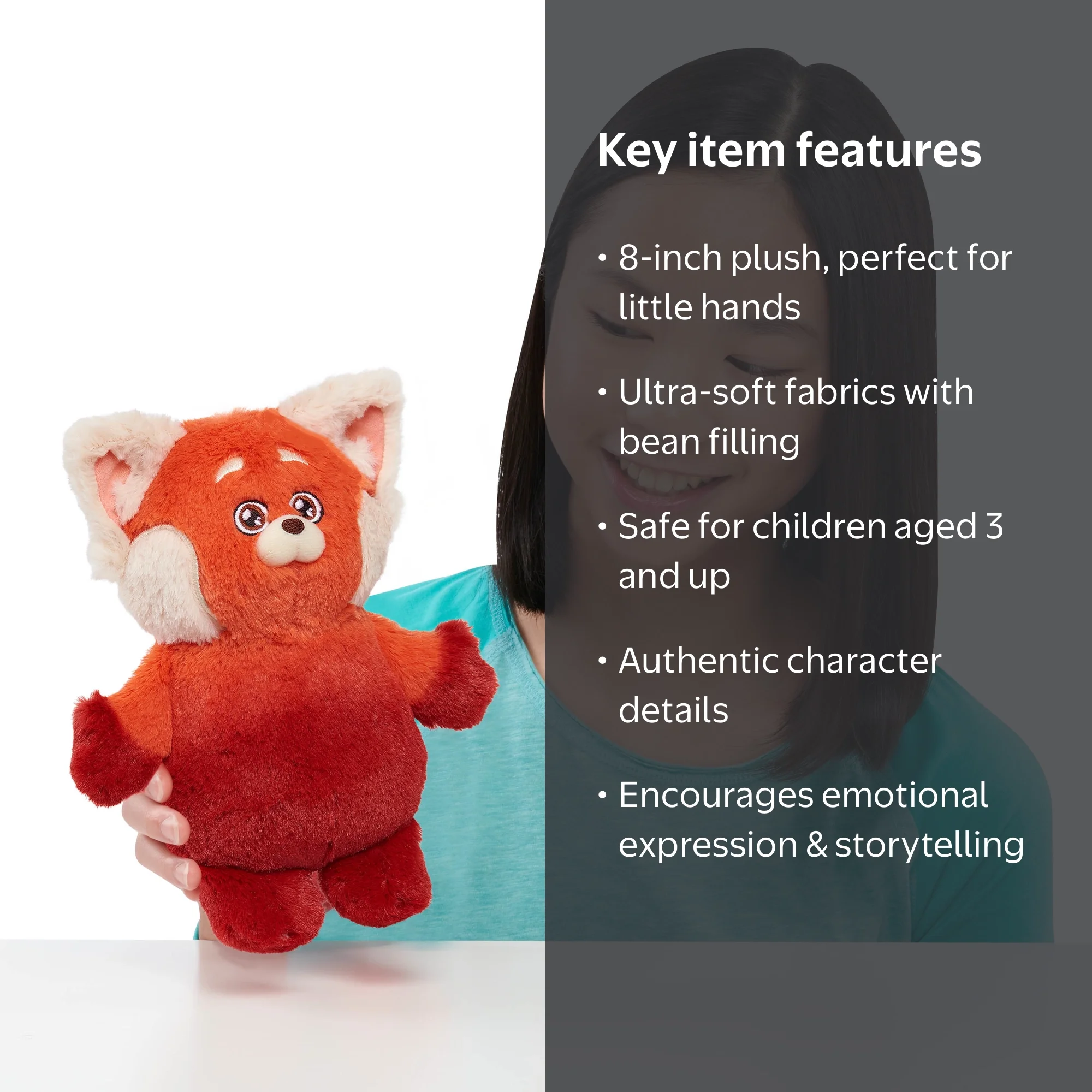 Disney Pixar Turning Red 8 Inch Plush Mei Red Panda, Kids Toy for