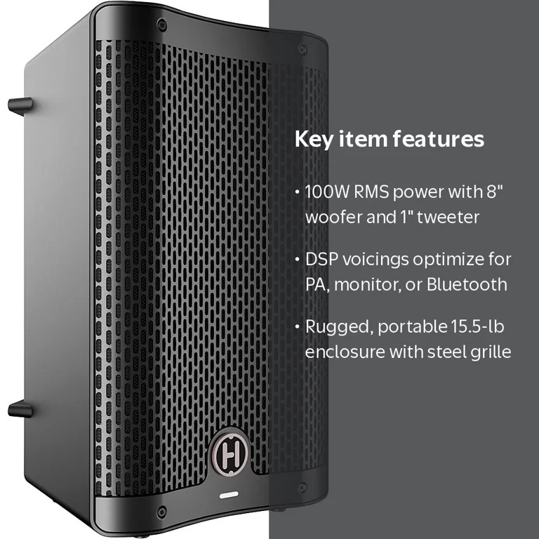 Harbinger, VARI V2408 Powered 8-inch 2-Way Loudspeaker Bluetooth