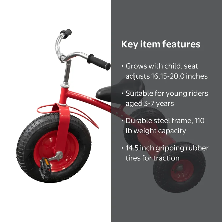 Gener8, Tricycle, Red Deluxe, Adjustable Seat, Rubber Tires