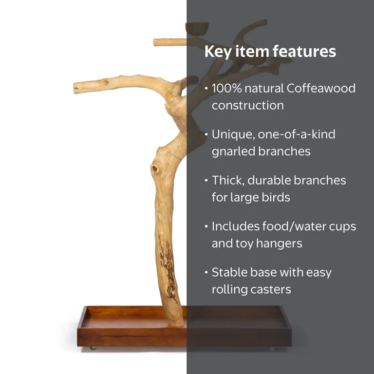 Prevue Pet Parrot Playstand, Large Coffeawood Java Tree Floor