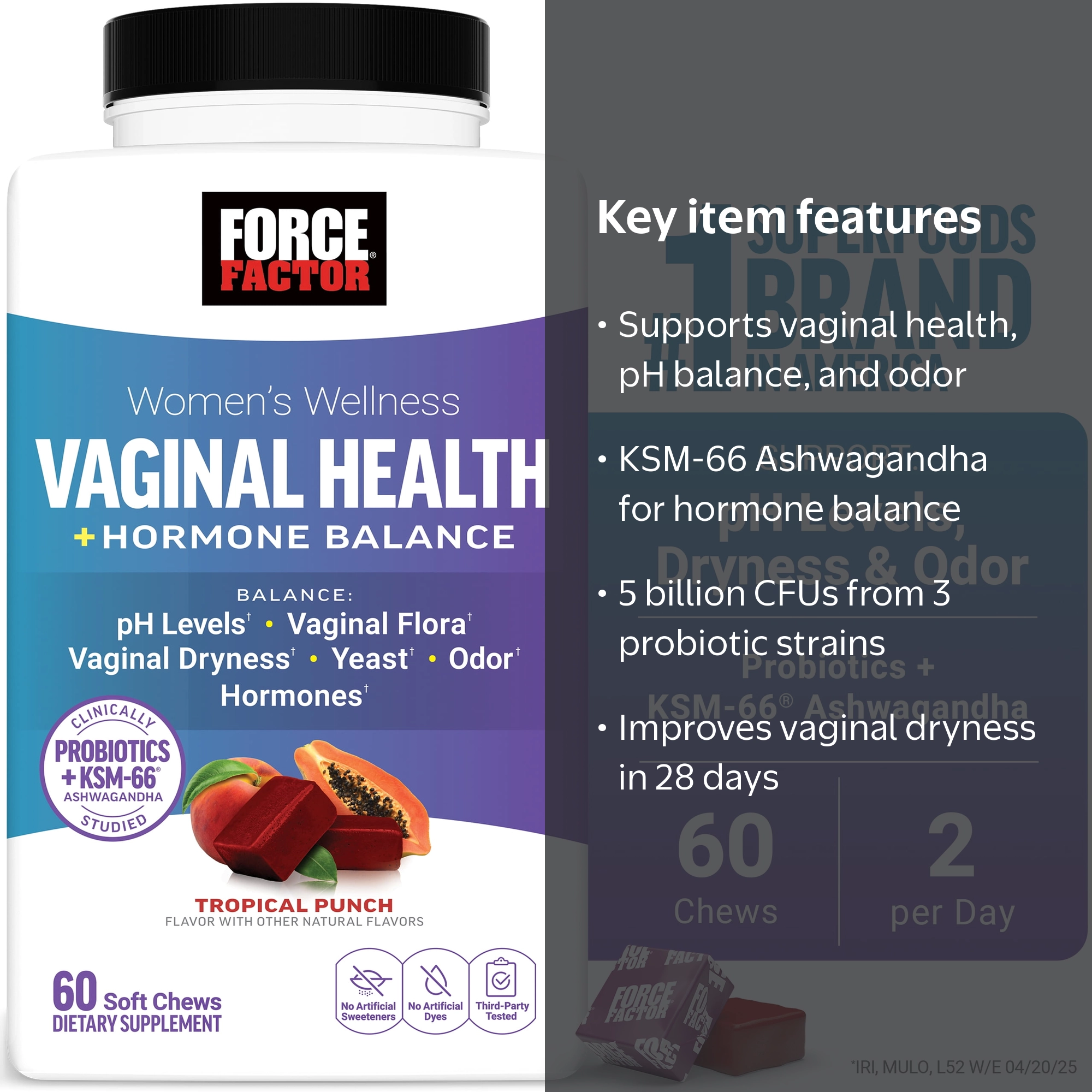 Force Factor Women's Wellness Probiotics + KSM-66 Ashwagandha