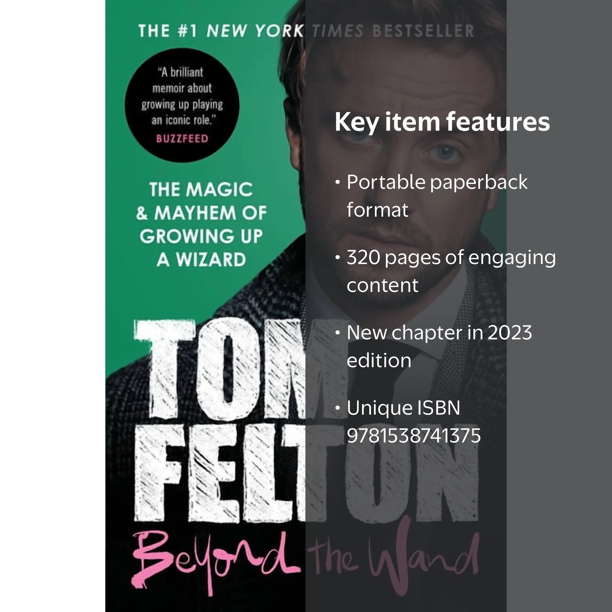Tom Felton, Paperback Book, Beyond the Wand, Growing Up a Wizard