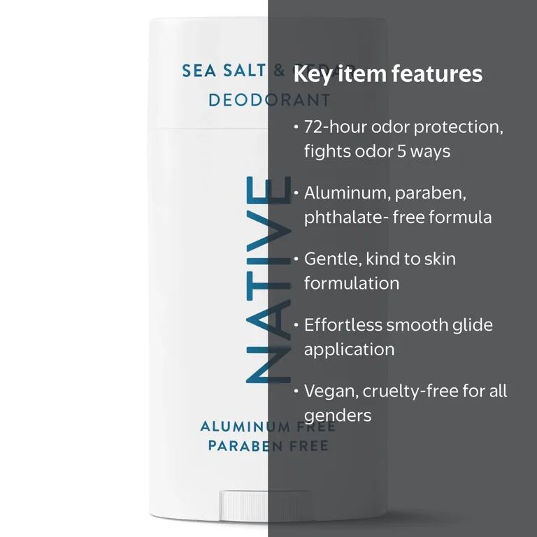 Native Aluminum Free Deodorant For Men, 72 Hour Deodorant, Sea