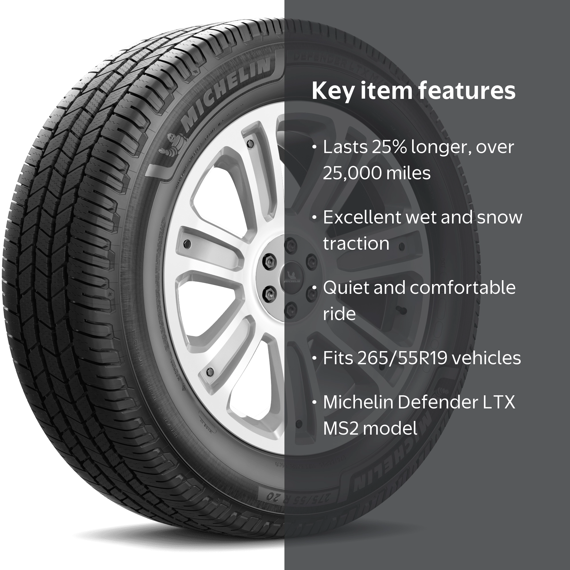 Free Shipping! Michelin Defender LTX MS2 265/55R19 113H XL - SUV