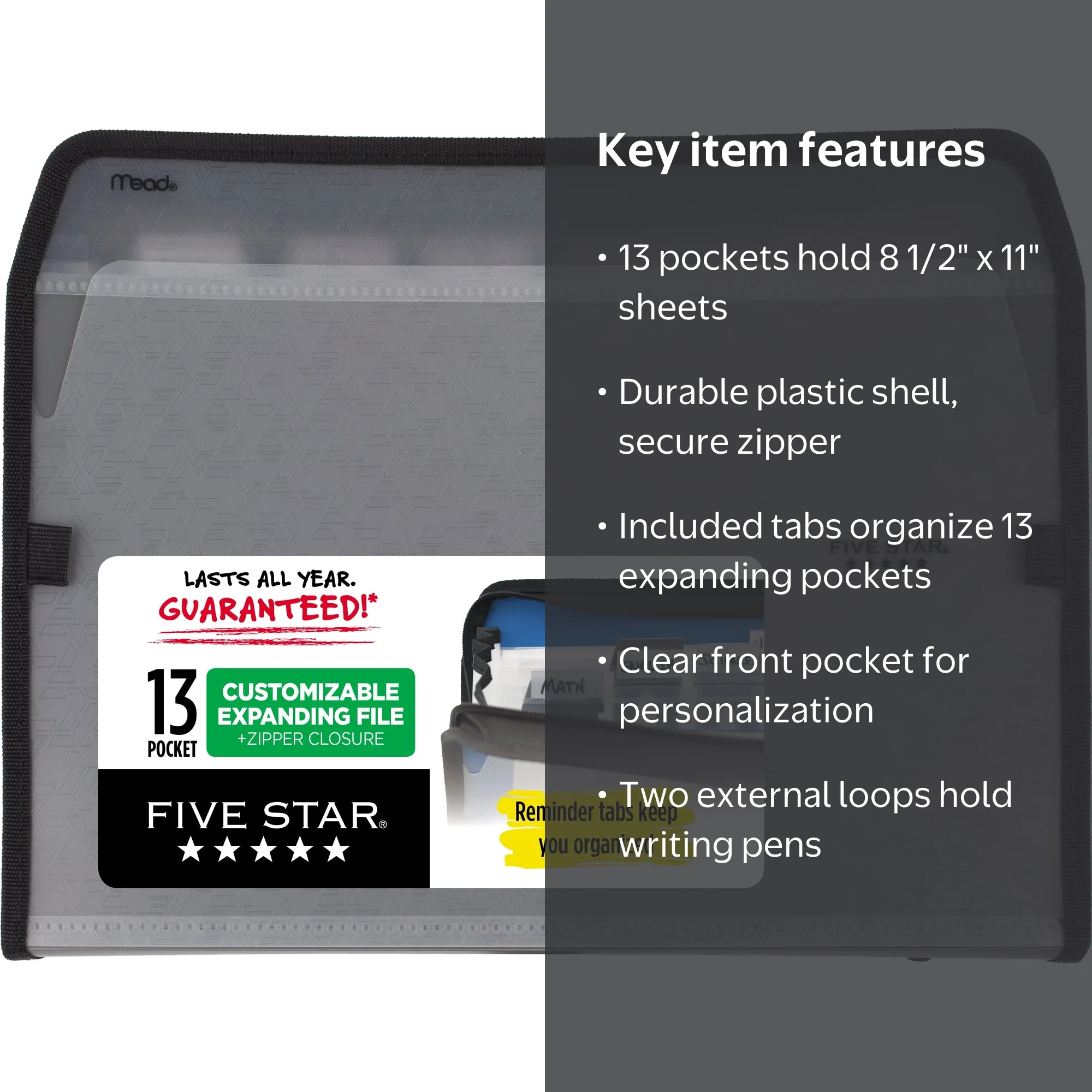 Five Star 13-Pocket Expanding File with Reminder Tabs, 8 1/2