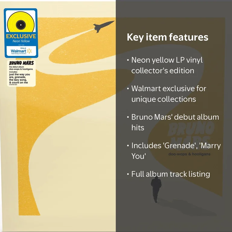 Free Shipping! Bruno Mars Doo Wops & Hooligans Vinyl Walmart