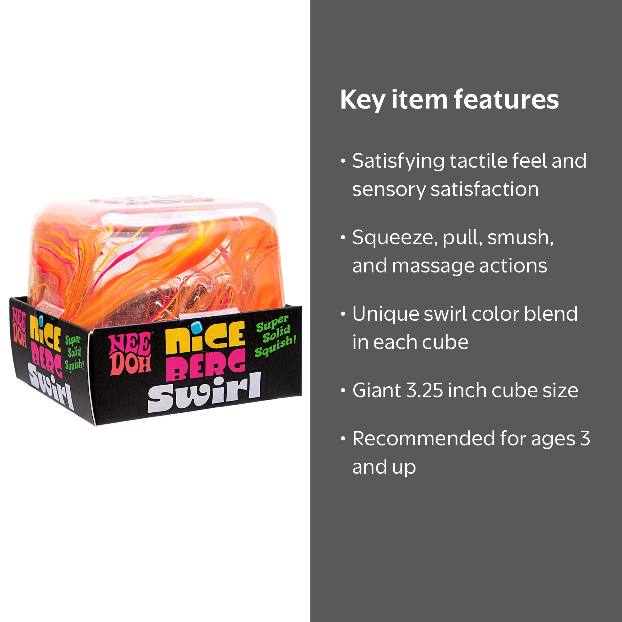 Niddle Noddle ボビングヘッド フィギュア 3体セット Schylling, Fidget Toy, NeeDoh Swirl Berg Jumbo, Random Color