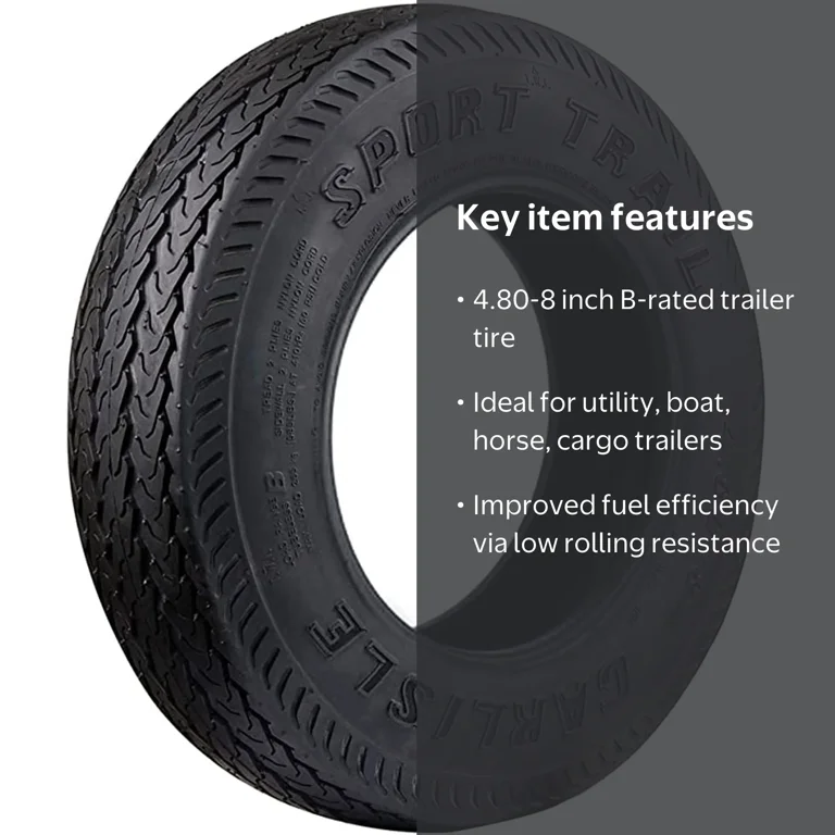 Carlstar Sport Trail 4.80-8 62J B Trailer Tire - Walmart.com