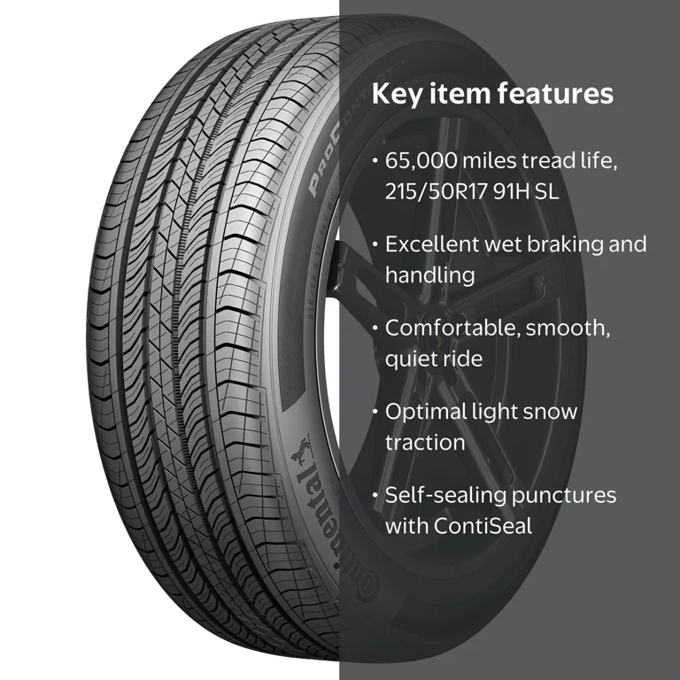 Continental, Passenger Tire, 215/50R17, All Season, 91H - Walmart.com