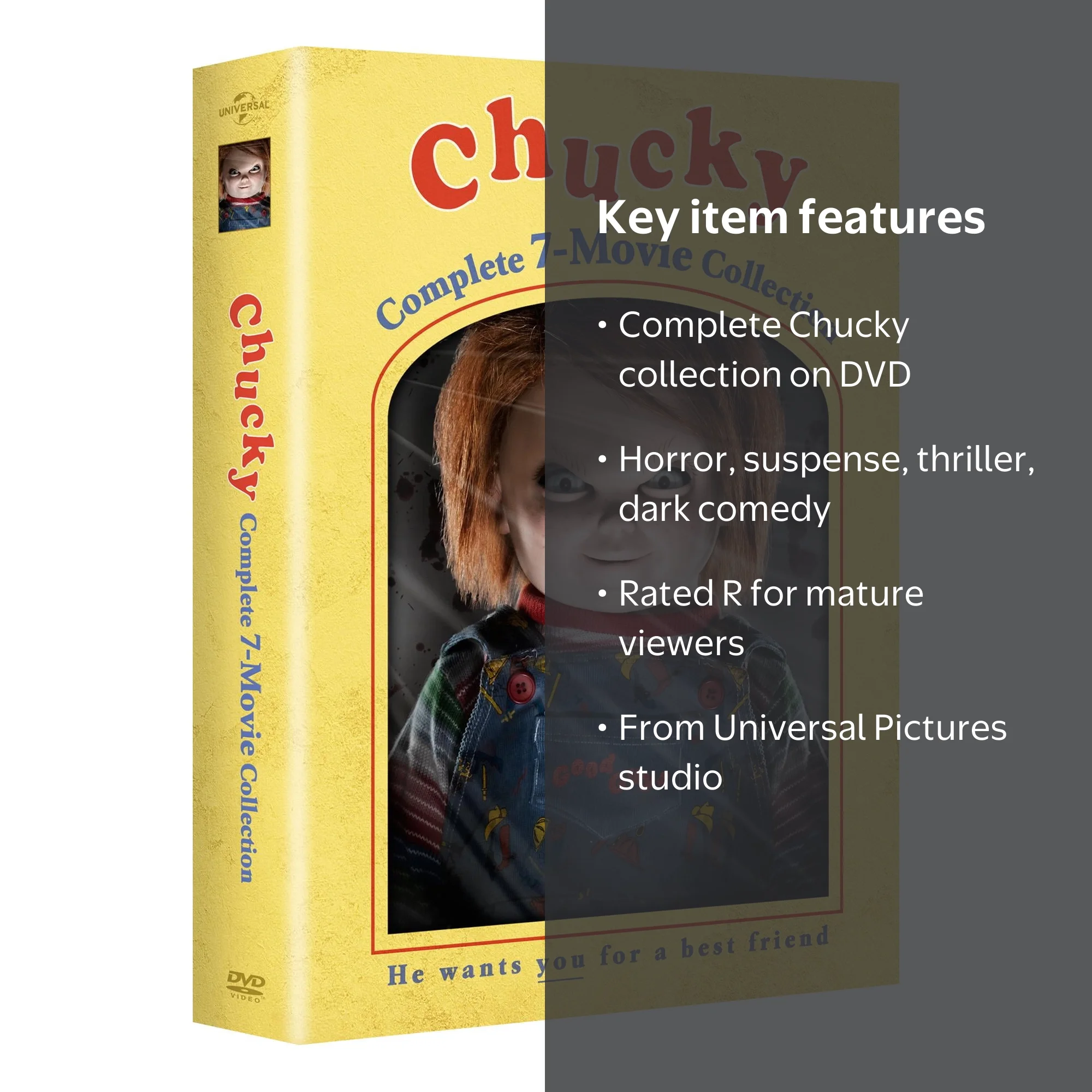 Free Shipping! SDS Chucky 7-Movie Collection DVD, Child's Play