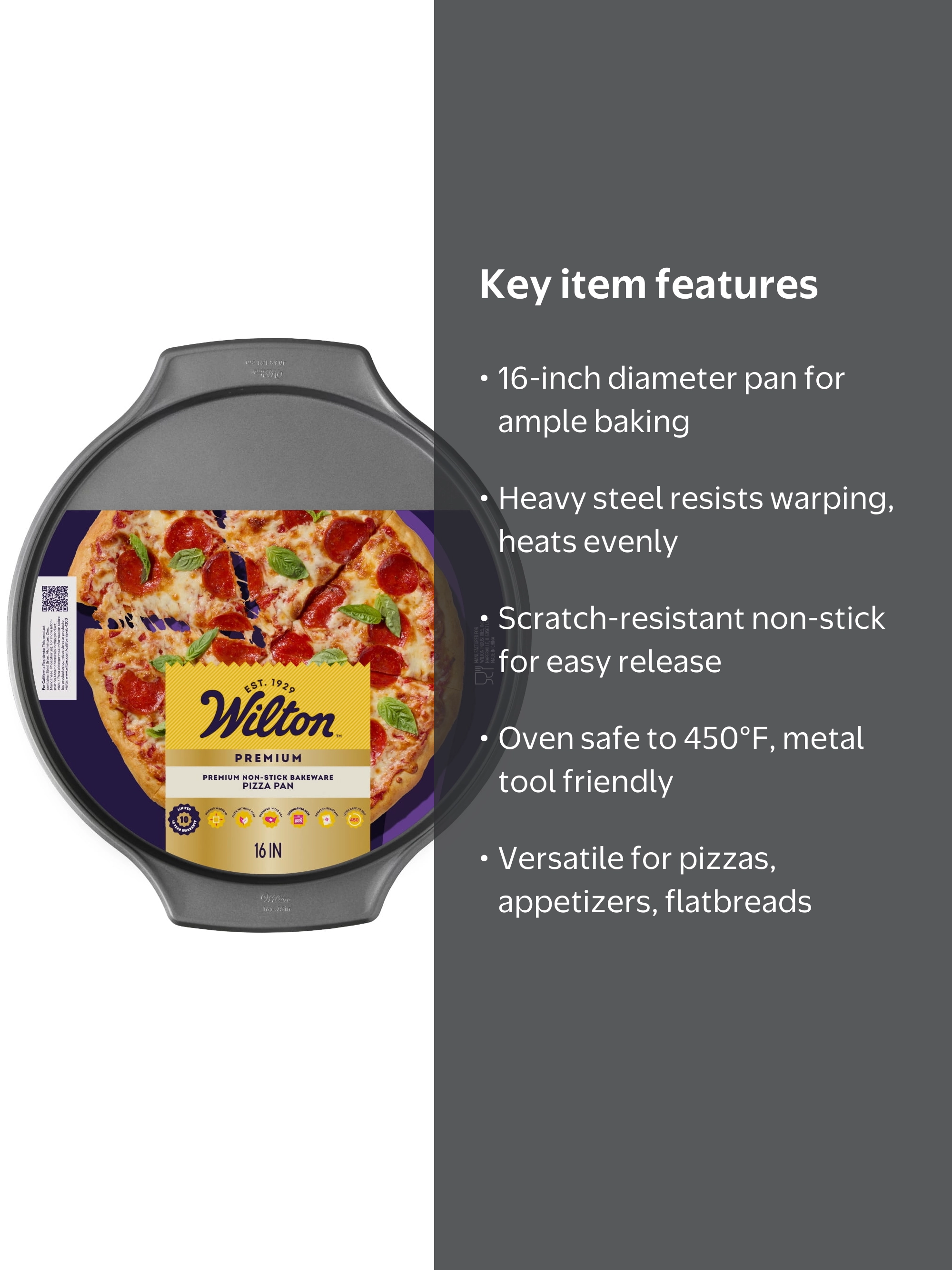 Wilton, Large Pizza Pan, 16-Inch Steel Non-Stick Round - Walmart.com
