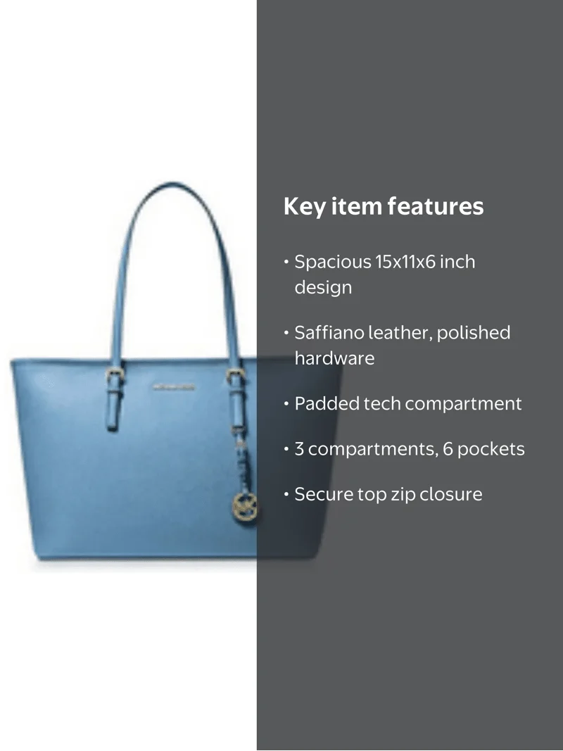 MICHEAL KORS バッグ Michael Kors Jet Set Travel Medium Saffiano Leather Top-Zip Tote