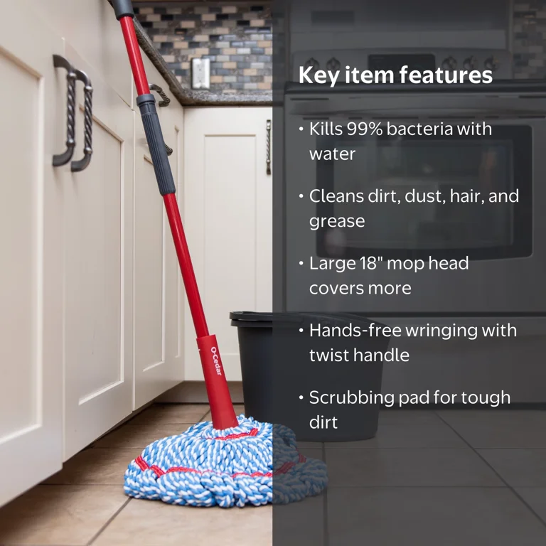 O-Cedar MicroTwist™ MAX Microfiber Mop, Removes 99% of Bacteria