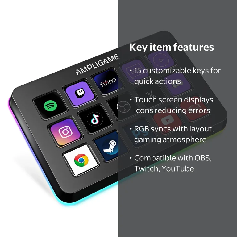 FIFINE, Stream Controller, 15 Customizable Macro Keys in Software