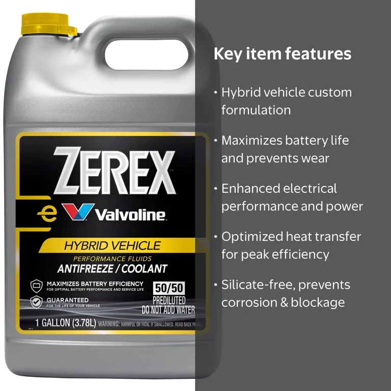 Valvoline Zerex Hybrid Vehicle Antifreeze Coolant 1 Gallon, 50/50
