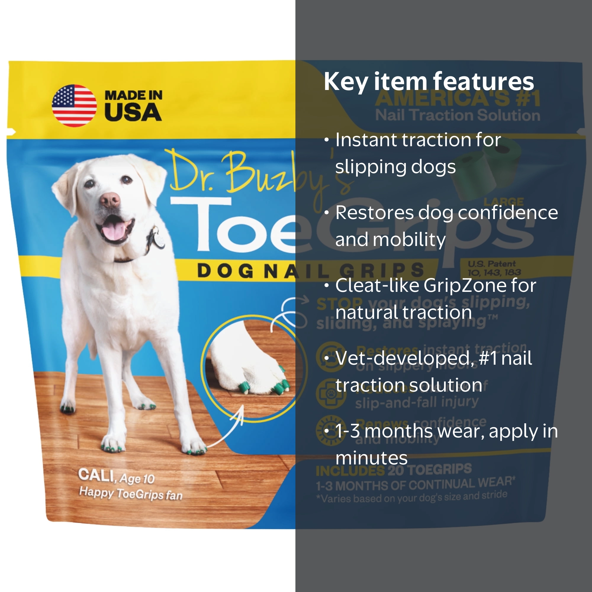 Dr Buzby's, ToeGrips for Dogs, Large, 20 Grip Pack - Walmart.com