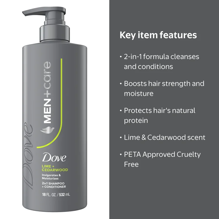 Dove Men+Care Shampoo For Real Hair That Powers Up Hair Strength