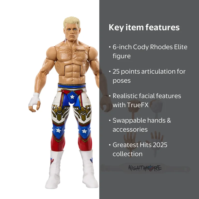 WWE, Action Figure, Greatest Hits 2025, Cody Rhodes 6-inch WWE, Action Figure, Greatest Hits 2025, Cody Rhodes 6-inch