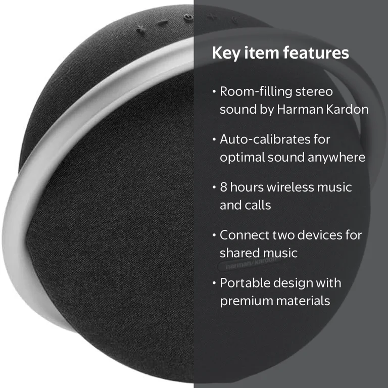 Harman Kardon Onyx Studio 8 Black Bluetooth Speaker, 8 hr wireless